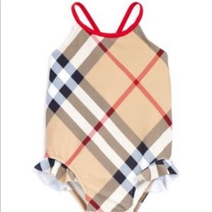 COPY - Burberry Baby Ruffle Check Print Swimsuit